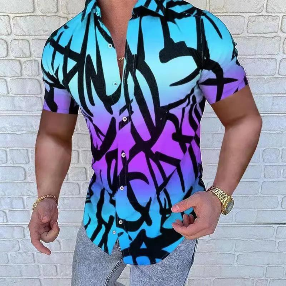Trendy Short-Sleeved Shirt for the Contemporary Gentleman