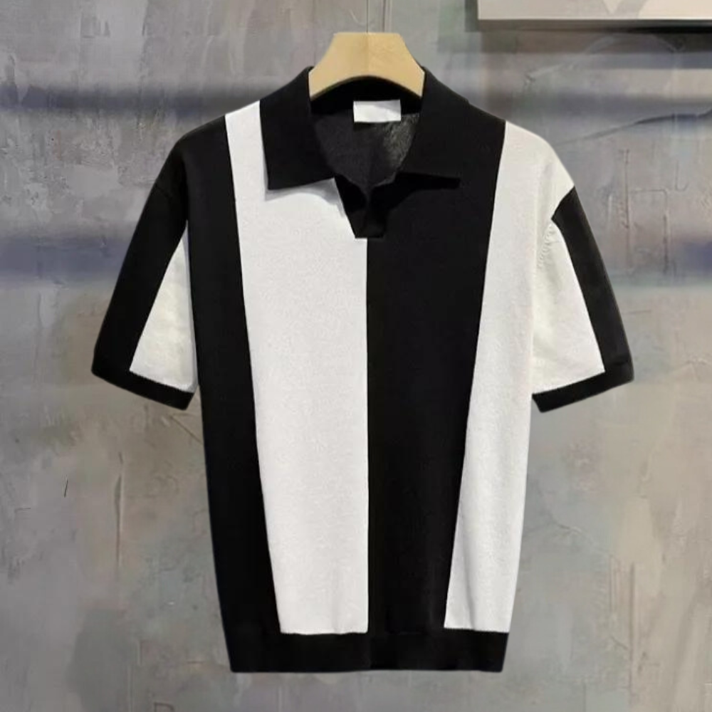 Classic Knitted Polo Shirt for the Fashion-Forward Gentleman
