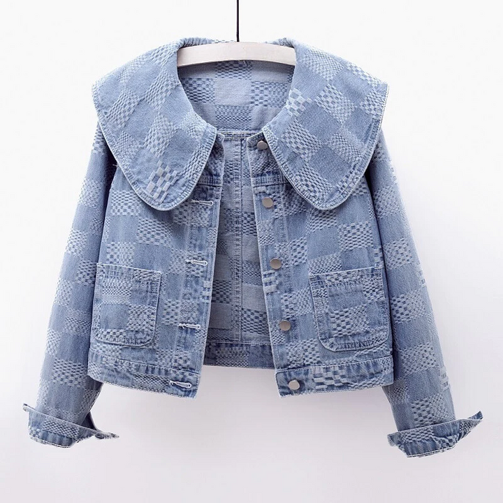 Stylish Oversized Denim Jacket with Chic Collar