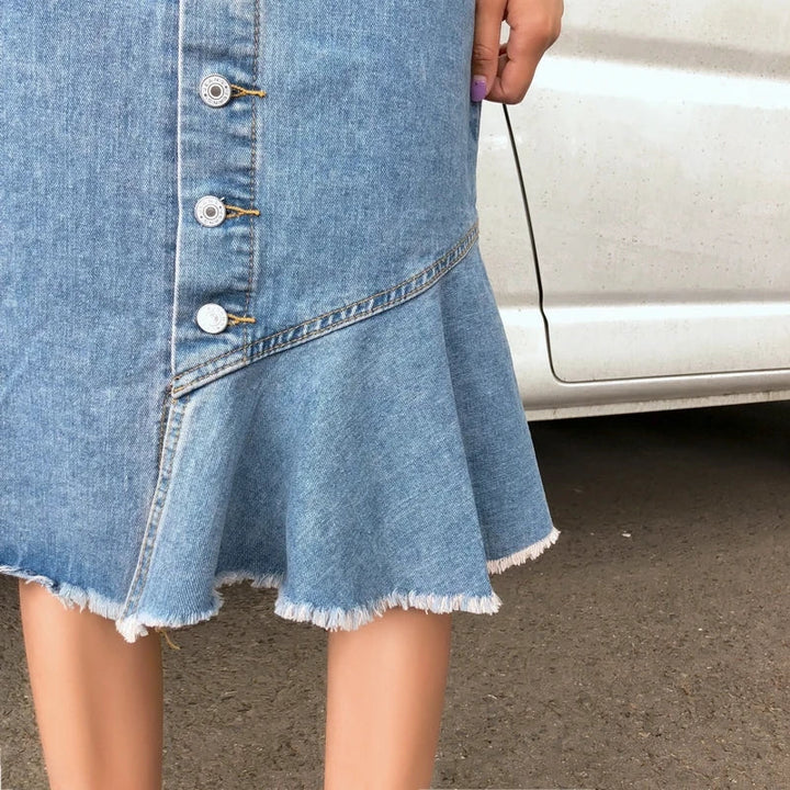 Chic Denim Midi Skirt
