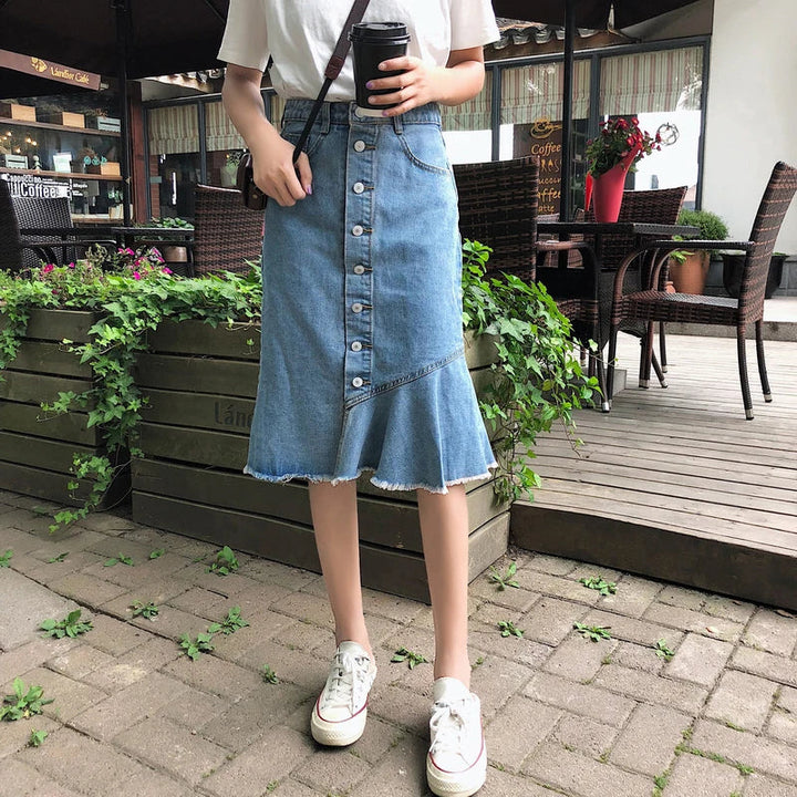 Chic Denim Midi Skirt