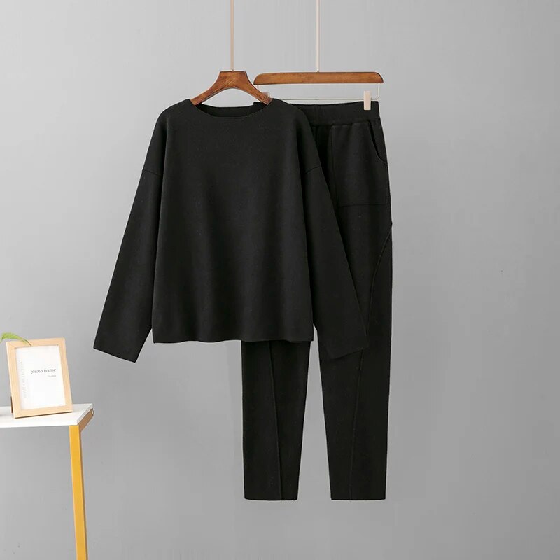 Cozy Chic 2-Piece Knitted Tracksuit