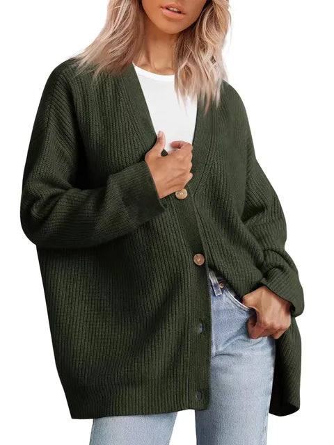 Chic V-Neck Cashmere Cardigan for Luxe Comfort