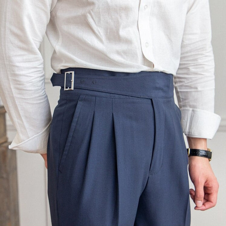 Stylish Buckle Detail Trousers for Men