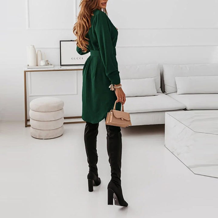 Chic Sonnet Blouse Dress with Stylish Belt Detail