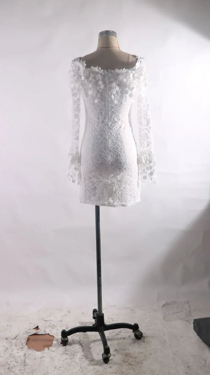 Elegant Lace Midi Dress in Voile