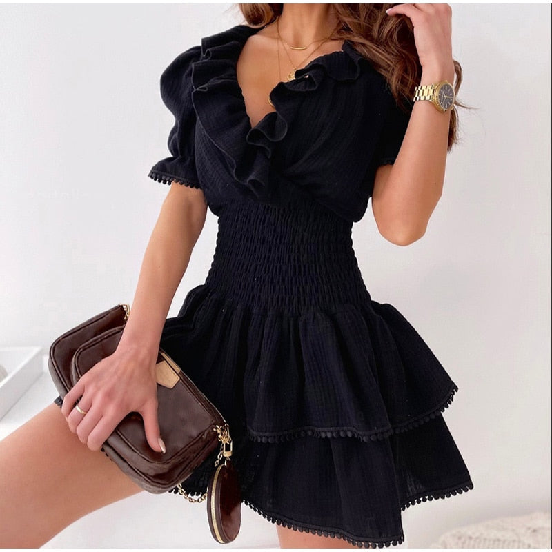 Adorable Mini Dress with Stylish Ruffles