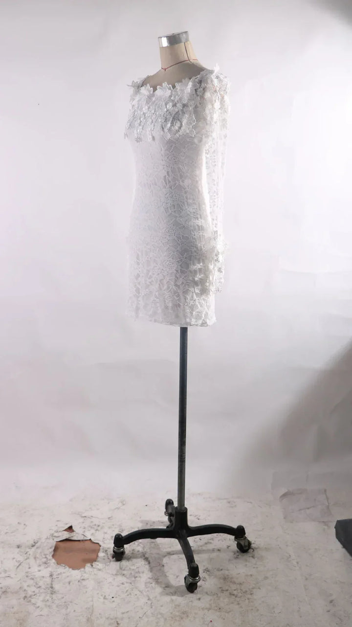 Elegant Lace Midi Dress in Voile