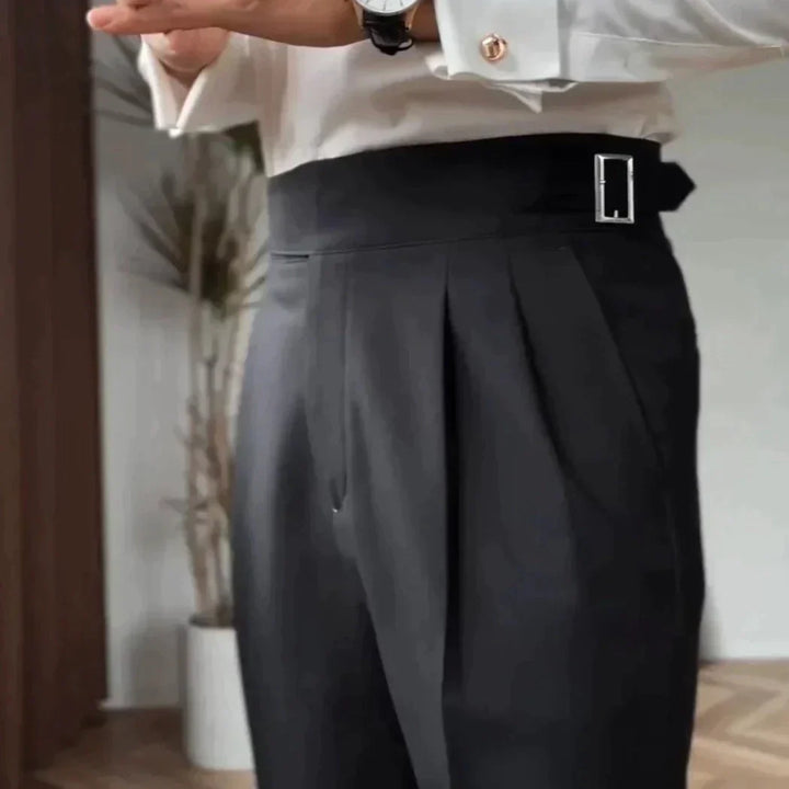 Stylish Buckle Detail Trousers for Men