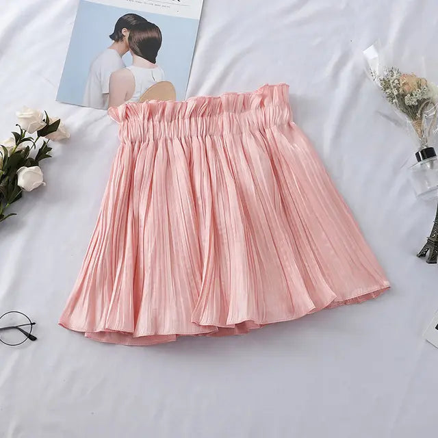 Chic Irregular Pleated Summer Skirt