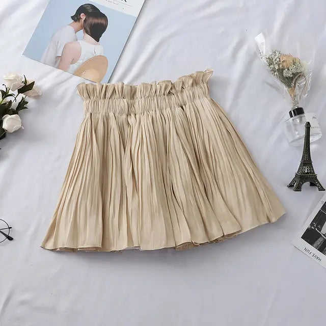 Chic Irregular Pleated Summer Skirt