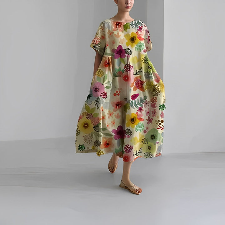 Delightfully Comfortable Floral Cotton Dress for Every Occasion