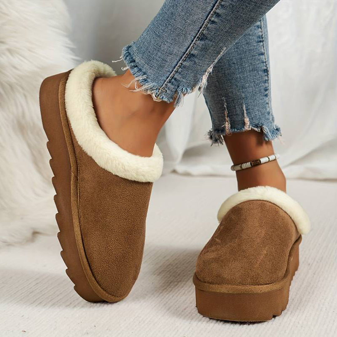 Plush Slippers Featuring a Thick, Supportive Sole!