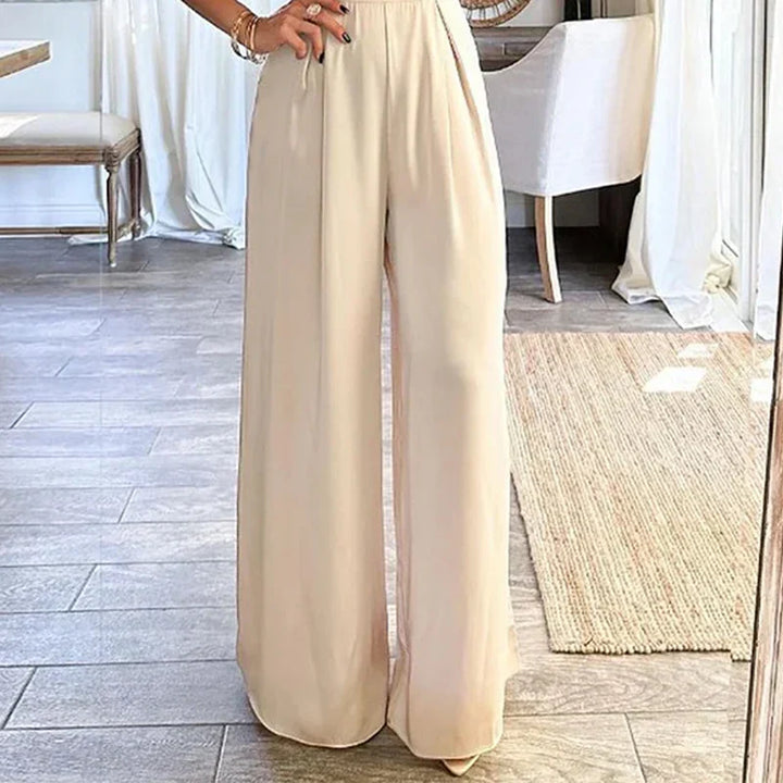 Elegant Jumpsuit with Flowing Cascading Neckline