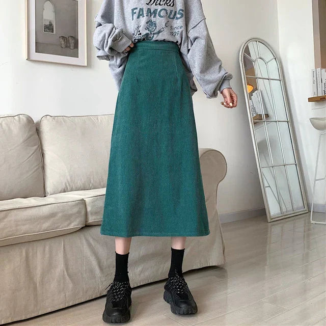 Chic Corduroy Maxi Skirts by Oda