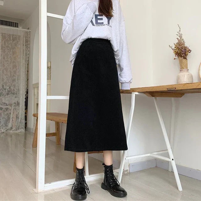 Chic Corduroy Maxi Skirts by Oda