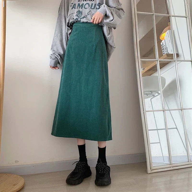 Chic Corduroy Maxi Skirts by Oda