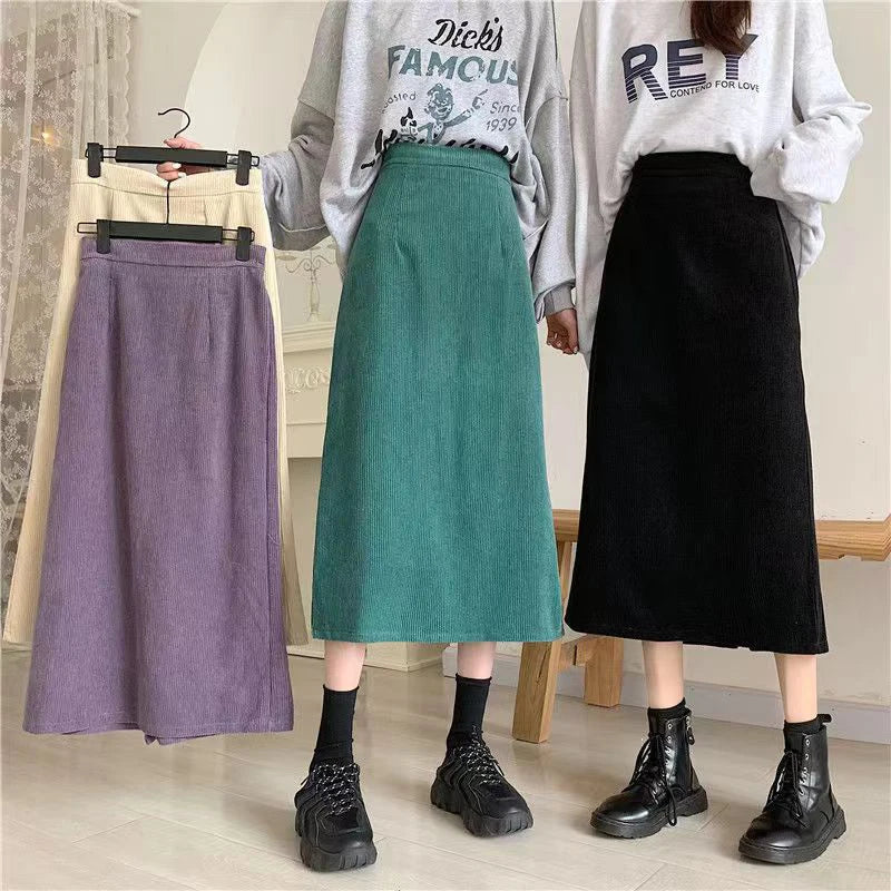 Chic Corduroy Maxi Skirts by Oda