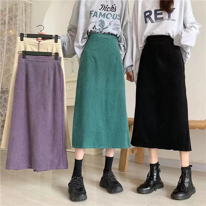 Chic Corduroy Maxi Skirts by Oda
