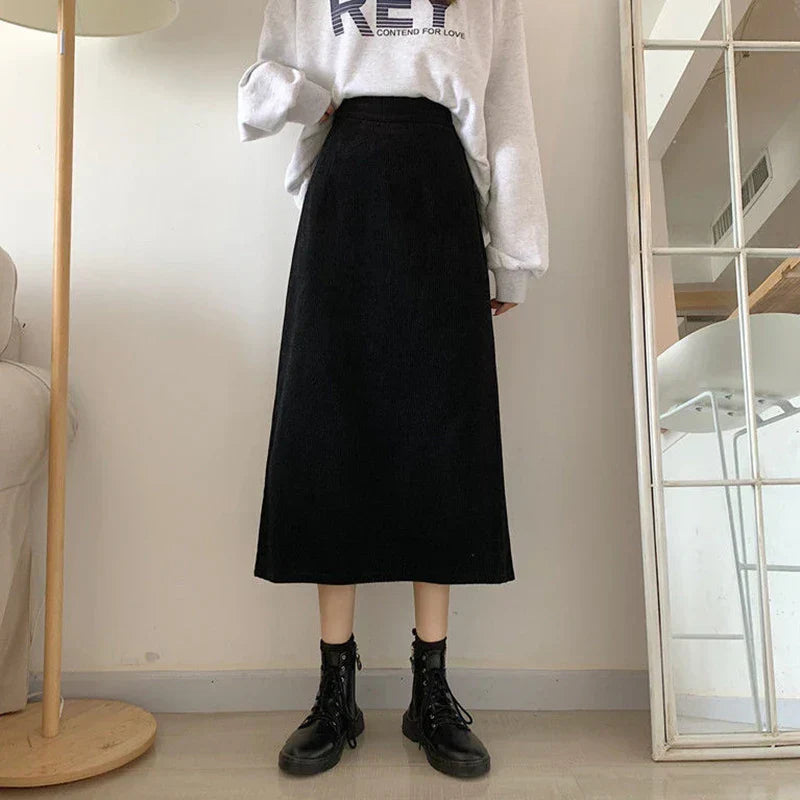 Chic Corduroy Maxi Skirts by Oda