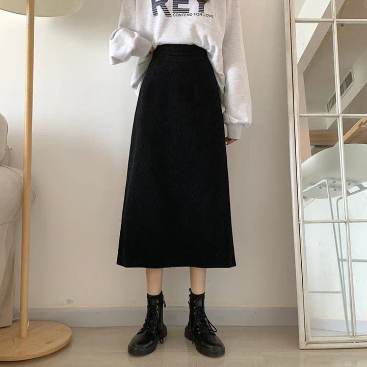 Chic Corduroy Maxi Skirts by Oda