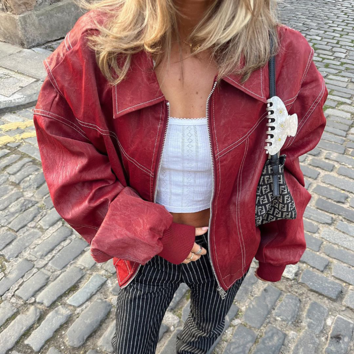 Stylish Oversized Leather Jacket for a Bold Look