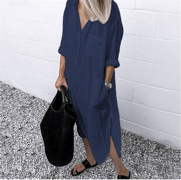 Exquisite Long Linen Maxi Dress for Effortless Elegance