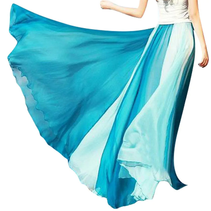 Elegant Chiffon Maxi Skirt in Vibrant Colours