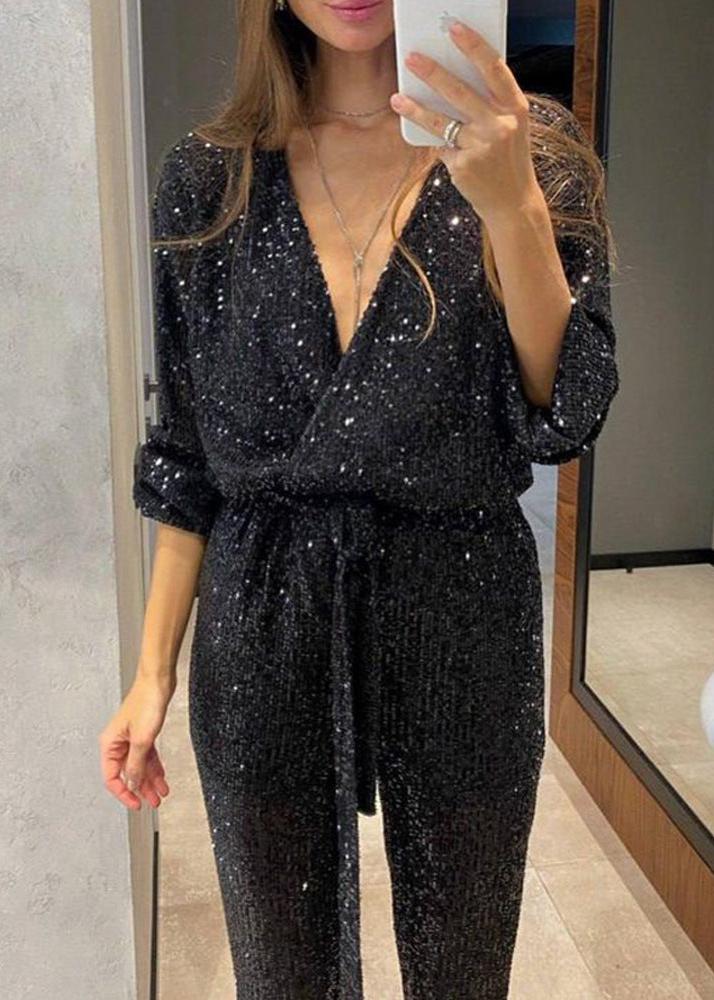 Sparkling Silk Blend Jumpsuit by Vanna