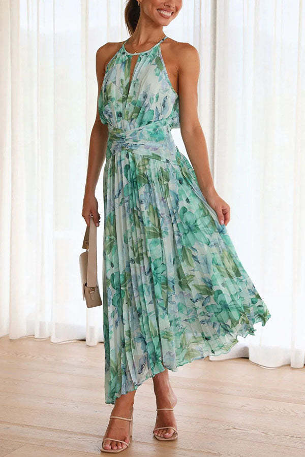 Charming Floral Knee-Length Dress for Effortless Elegance