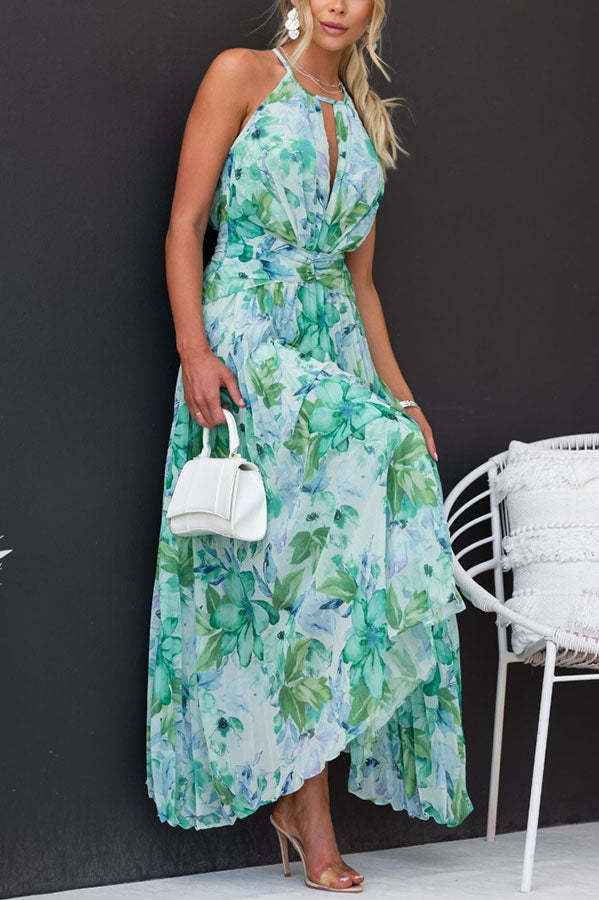 Charming Floral Knee-Length Dress for Effortless Elegance