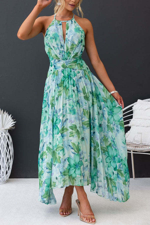 Charming Floral Knee-Length Dress for Effortless Elegance