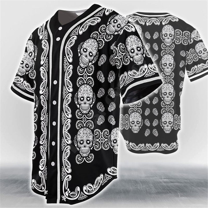 Skull Design Baseball Jersey