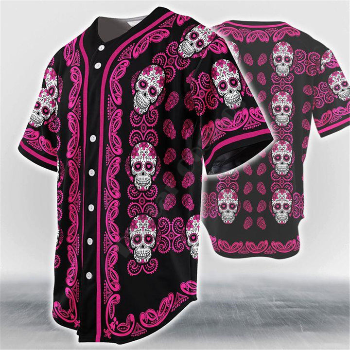 Skull Design Baseball Jersey