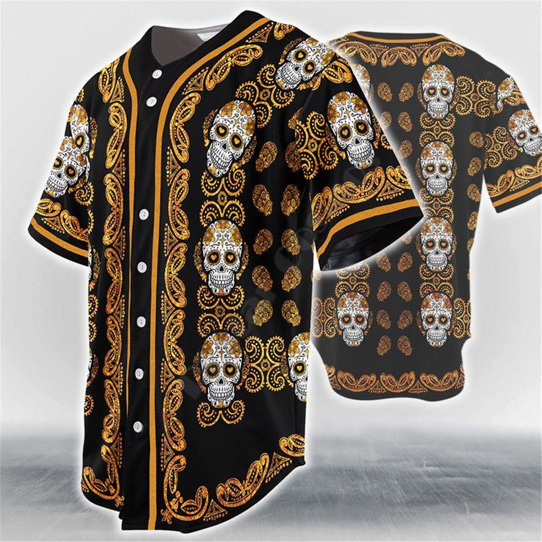Skull Design Baseball Jersey