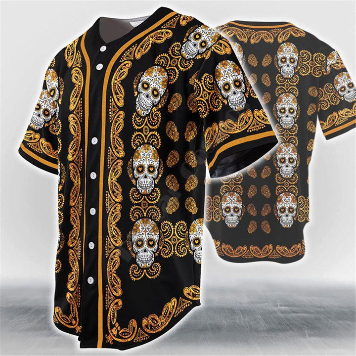 Skull Design Baseball Jersey