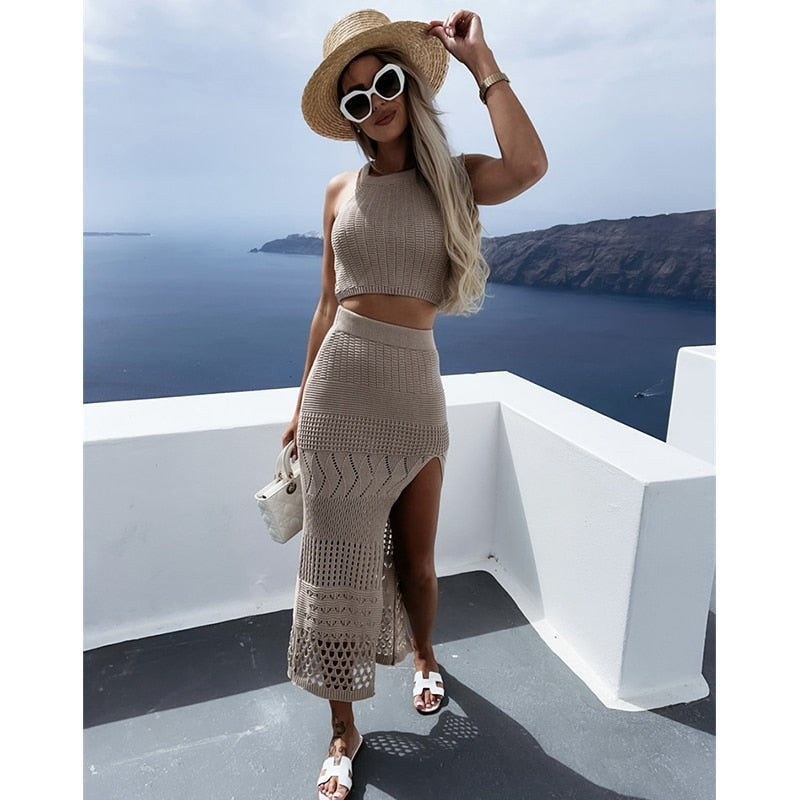Chic Crocheted Two-Piece Ensemble