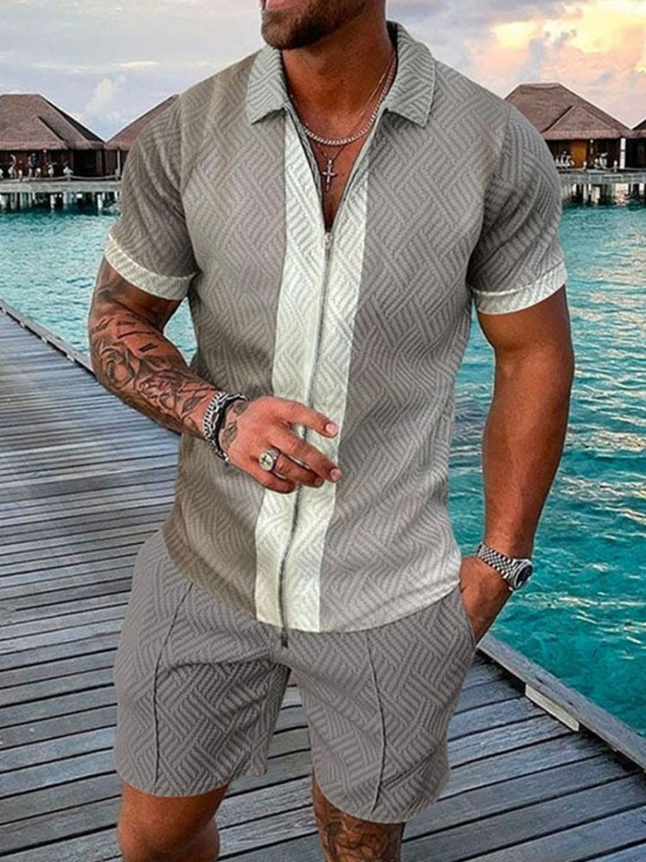 Trendy Streetwear Polo and Shorts Set