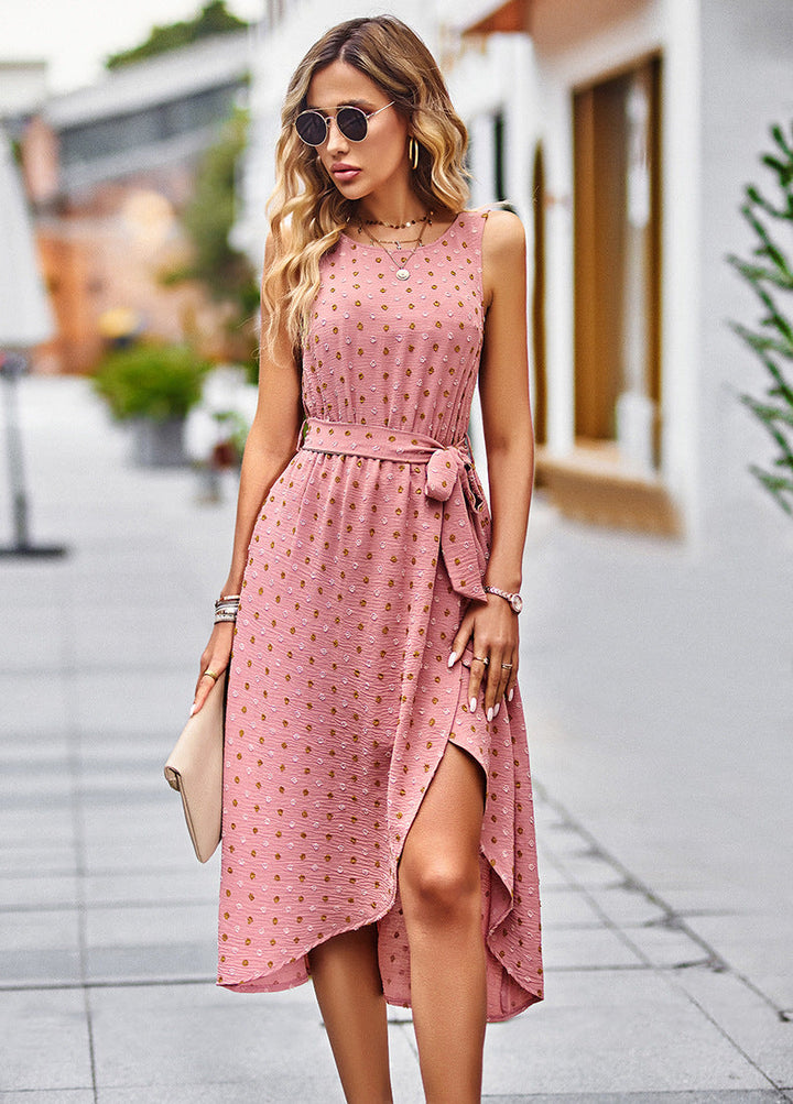 Chic Midi Dress featuring Elegant Dot Print