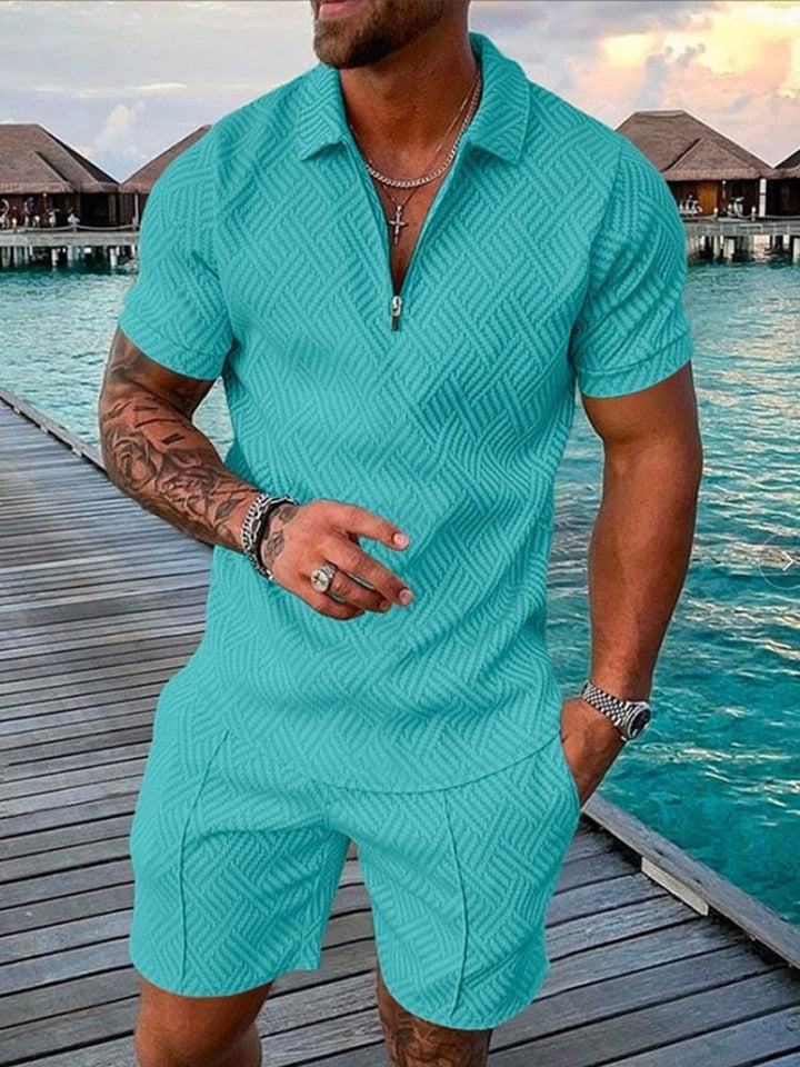 Trendy Streetwear Polo and Shorts Set