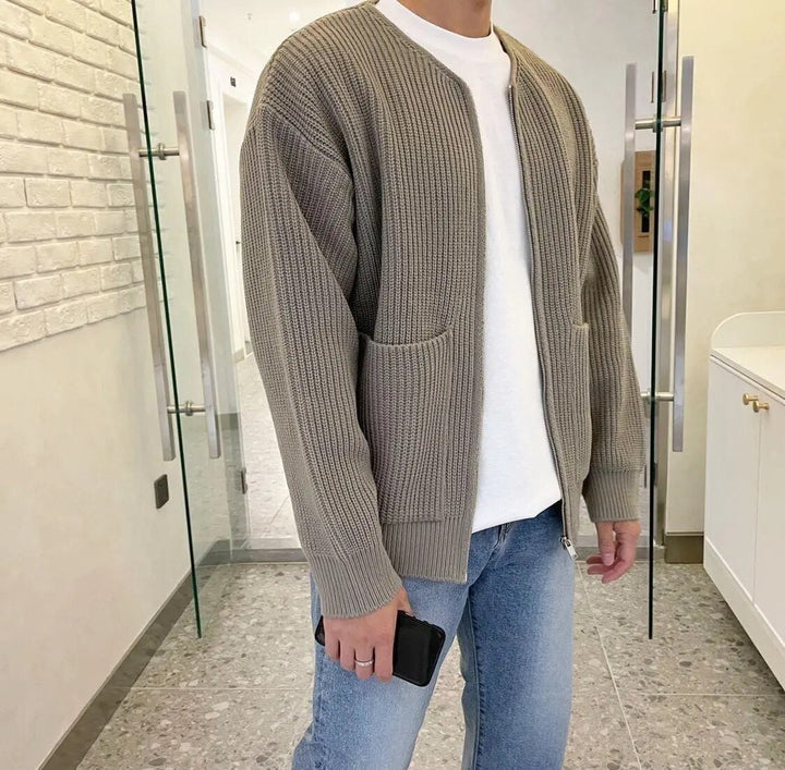 Stylish Men's Zippered Cardigan for Ultimate Comfort