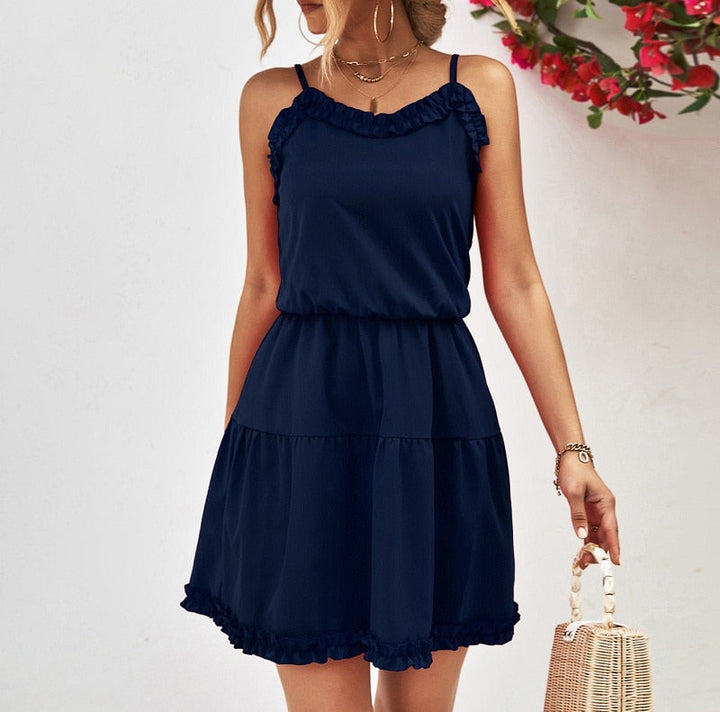 Elegant Ruffled Mini Dress by Ning