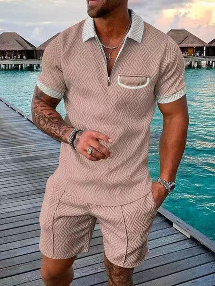 Trendy Streetwear Polo and Shorts Set