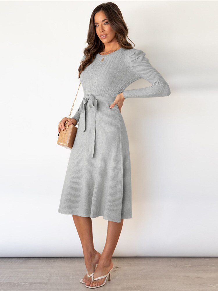 Stylish Knitted Midi Dress for a Sophisticated Look