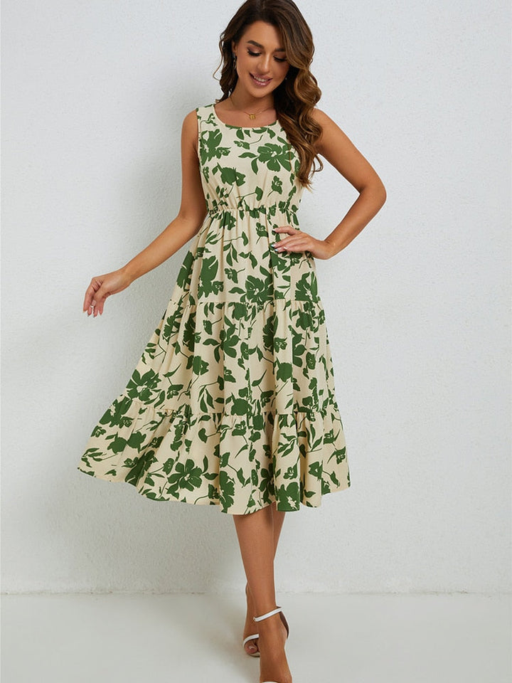 Chic Floral Midi Dress for Effortless Elegance