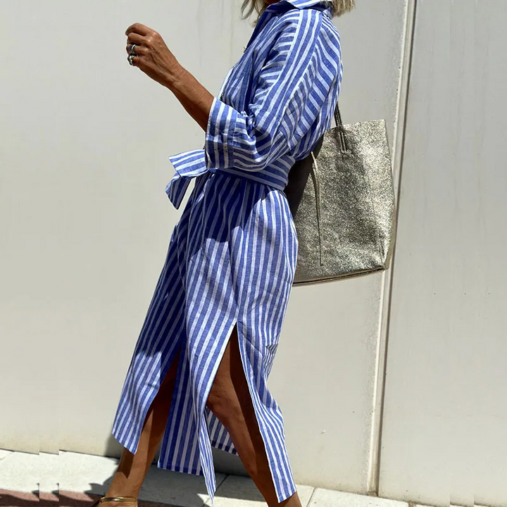 Chic Striped Shirt Dress for Effortless Style