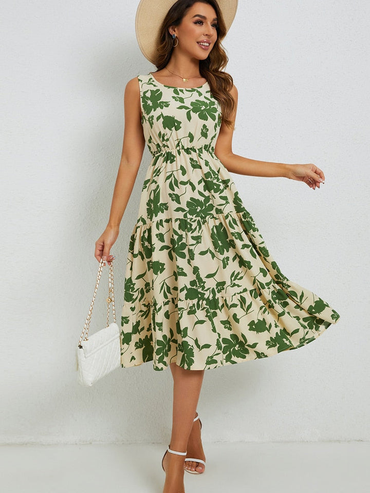 Chic Floral Midi Dress for Effortless Elegance