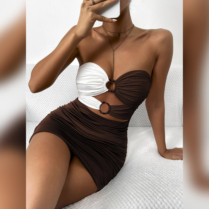 Chic Bicolour Mini Dress for Parties