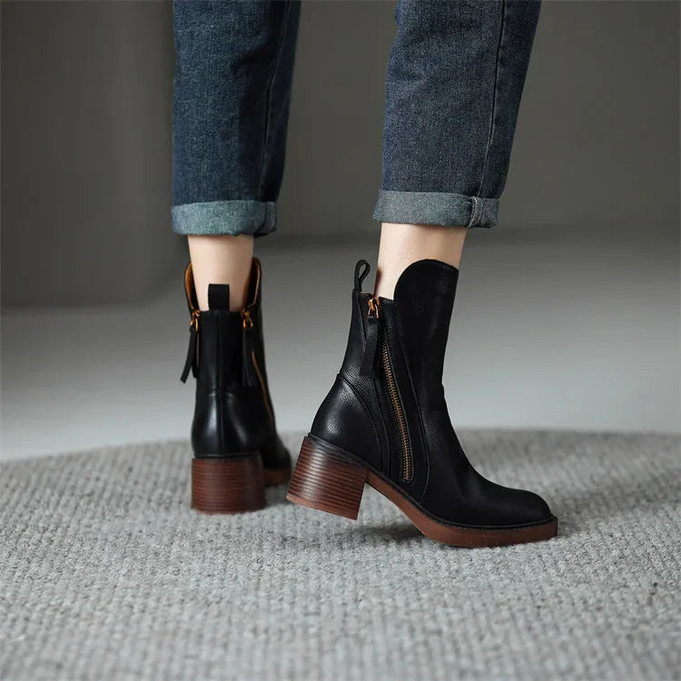 Luxurious Leather Ankle Boots