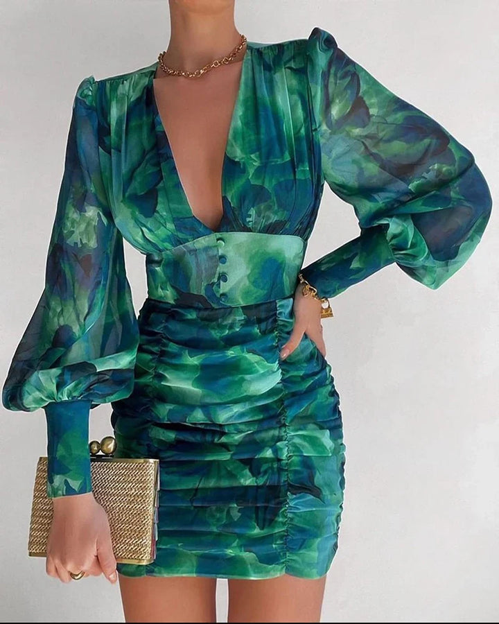 Chic Printed Mini Dress for Effortless Elegance